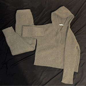 Cozy Green Hooded Sweater Set